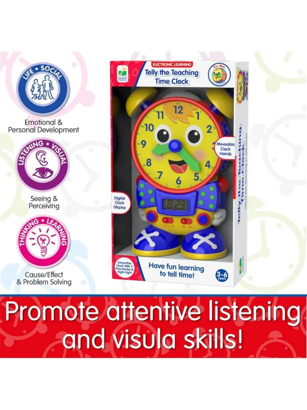 Interactive Teaching Time Clock Toy – Analog & Digital Learning for Toddlers 3